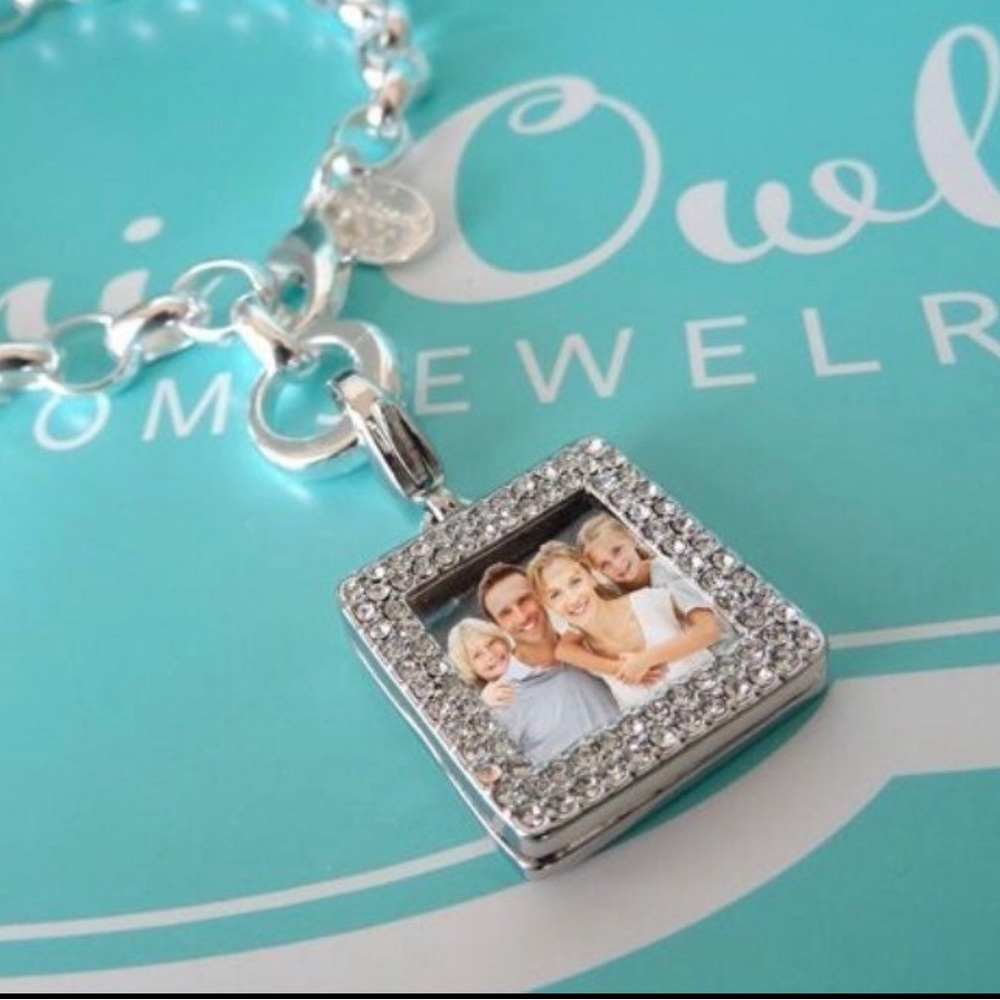 Origami Owl Square Pave’ Photo Frame dangle charm